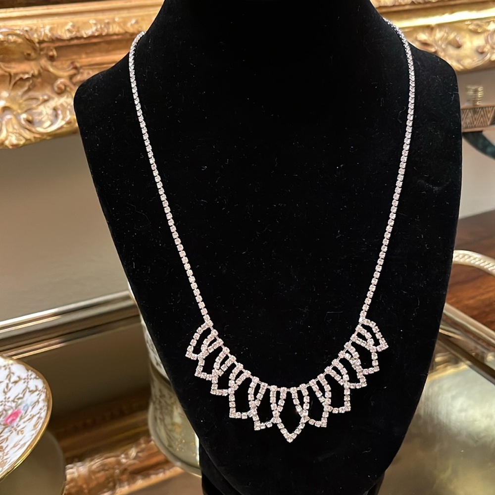 Silver Crystal Statement Necklace
